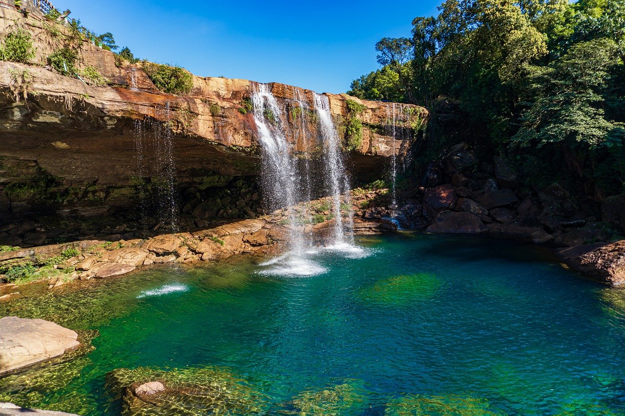 waterfall, mountain, rainforest, krang shuri waterfall, meghalaya waterfall, krangshuri, travel, environment, outdoor, tourism, hd wallpaper, meghalaya, falls, india, wallpaper, landscape, background, meghalaya, meghalaya, meghalaya, meghalaya, meghalaya
