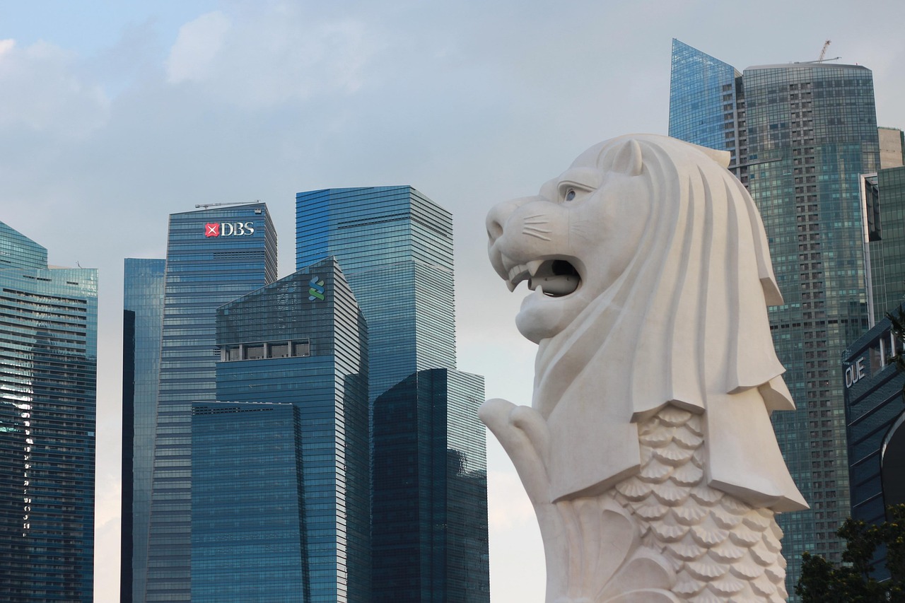 singapore, statue, fountain, city, sea lion, lion, nature, fish, singapore, singapore, singapore, singapore, singapore