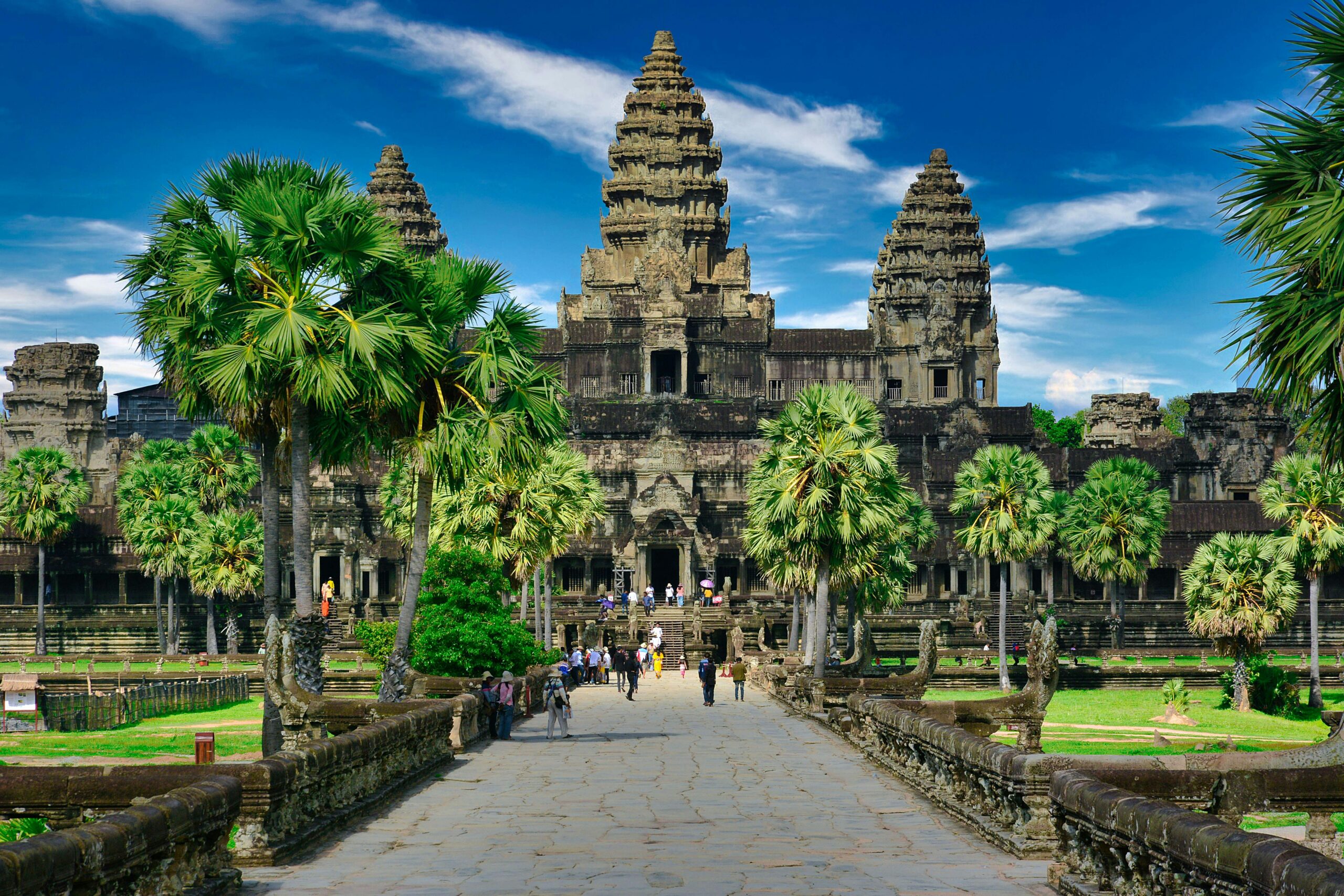 Explore Angkor Wat, a historical Buddhist temple and travel destination in Cambodia.